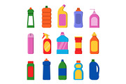 Detergent bottles. Cleaning products