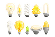Modern bulbs collection. Idea lamp