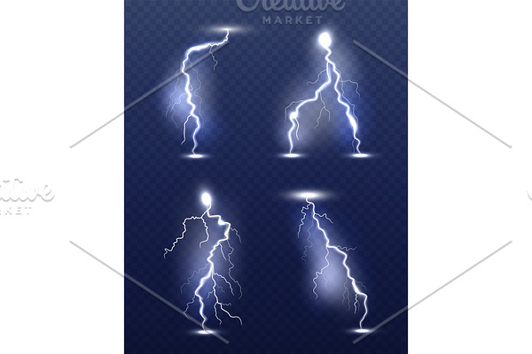 Lightning realistic. Energy glow
