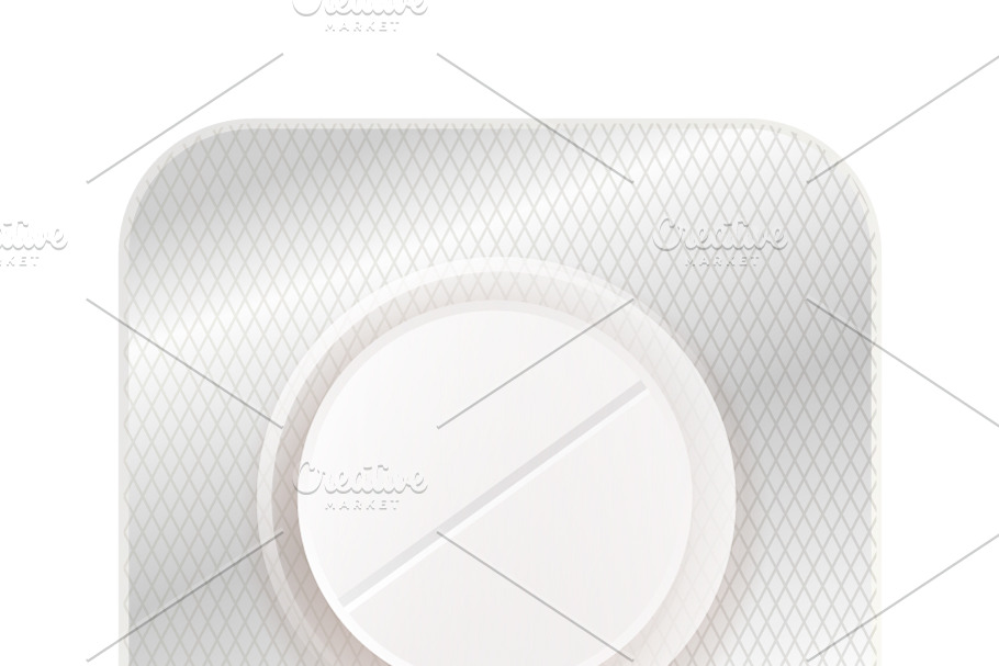 White round pill in blister in Objects - product preview 8