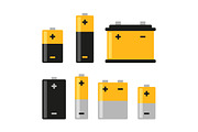 Alkaline Battery Icons Set