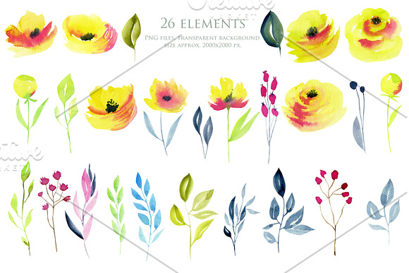 Texas. Yellow roses clip art. in Illustrations - product preview 1