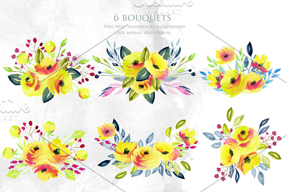 Texas. Yellow roses clip art. in Illustrations - product preview 3