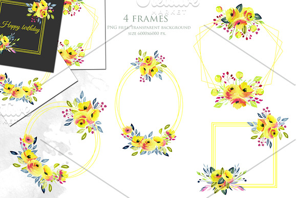 Texas. Yellow roses clip art. in Illustrations - product preview 4