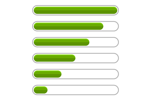 Green Progress Bar Set in Web Elements - product preview 1