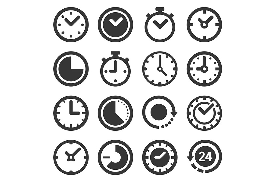 Clocks Icons Set