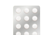 White round medicine pills