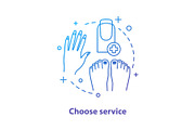 Choosing nail service concept icon