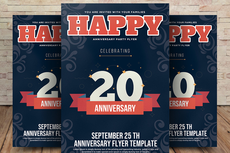 20th Anniversary Flyer in Flyer Templates - product preview 8
