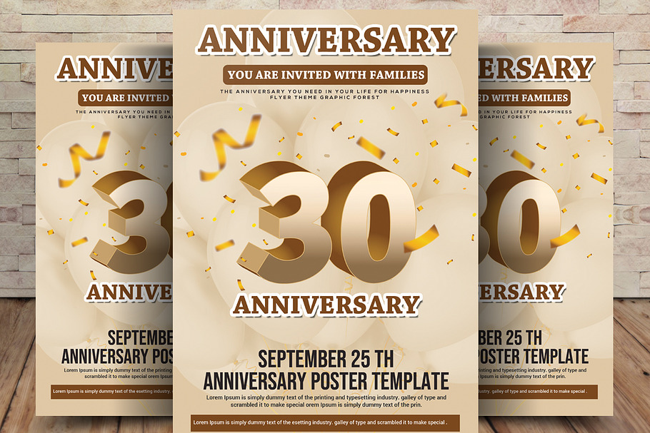 30th Anniversary Flyer in Flyer Templates - product preview 8