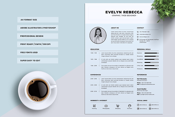 Minimalist CV Resume Vol. 04 in Resume Templates - product preview 1