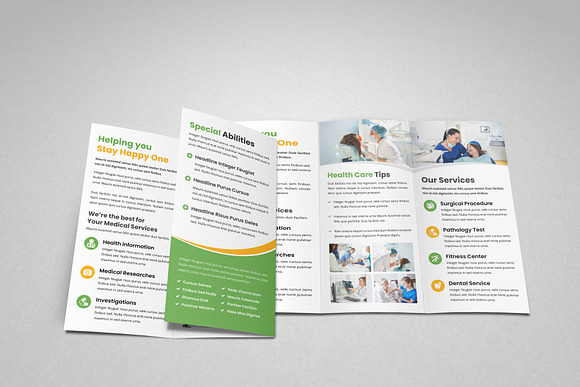 Medical Healthcare Trifold Brochure in Brochure Templates - product preview 6