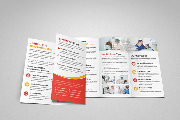 Medical Healthcare Trifold Brochure in Brochure Templates - product preview 9
