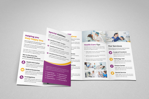 Medical Healthcare Trifold Brochure in Brochure Templates - product preview 12