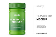 Plastic pharmaceutical jar mockup