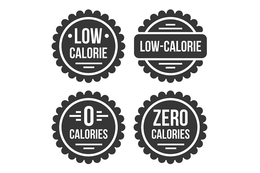 Low or Zero Calorie Product Label in Icons - product preview 8