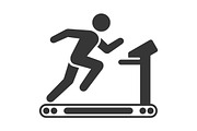 Running Man on Treadmill Icon Set