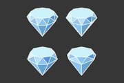 Diamond Crystal Icons Set