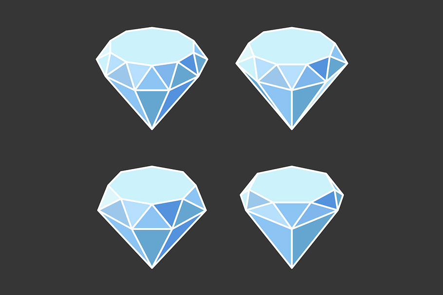 Diamond Crystal Icons Set in Icons - product preview 8