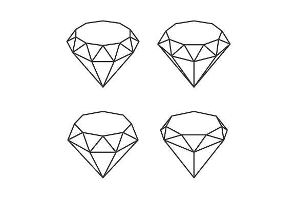Diamond Crystal Icons Set in Icons - product preview 1