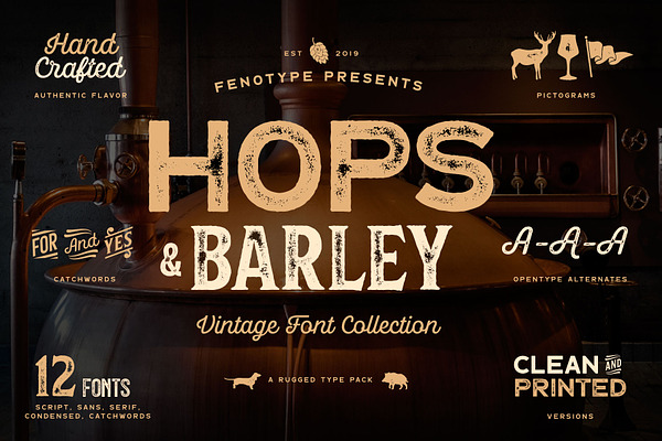 Hops And Barley font Collection