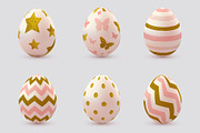Set of Pink Decorative Easter Eggs