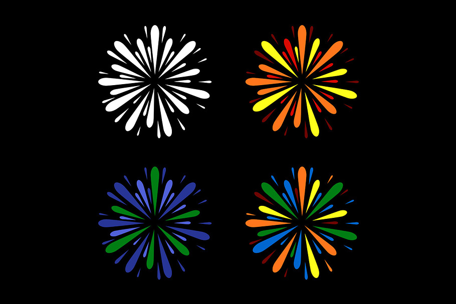 Fireworks Set in Icons - product preview 8
