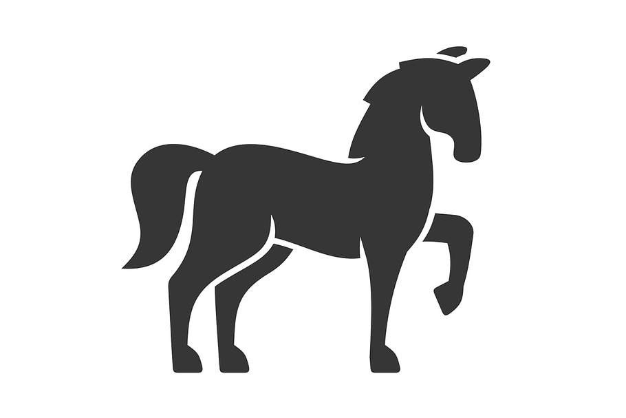 Horse Black Silhouette Icon in Icons - product preview 8