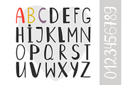 Handdrawn alphabet font