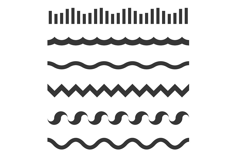 Seamless Wave Pattern Set in Patterns - product preview 8