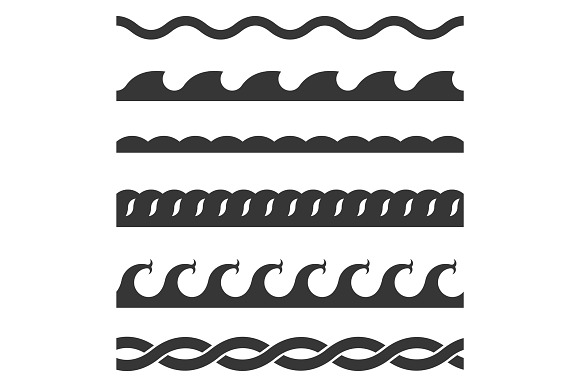 Seamless Wave Pattern Set in Patterns - product preview 1