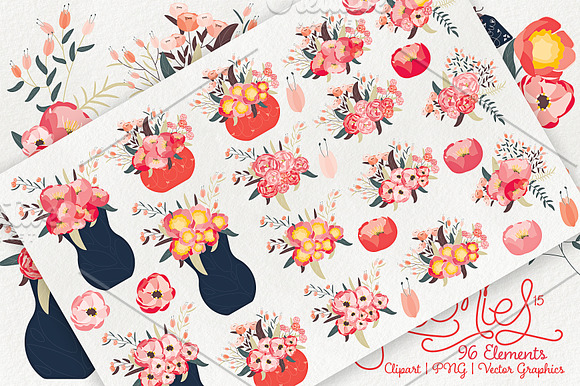 Peonies 015 - Clipart, PNG & Vector in Illustrations - product preview 2