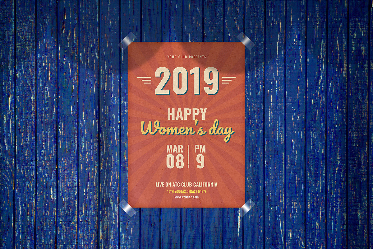Women's Day Flyer Retro Print Ready in Flyer Templates - product preview 8