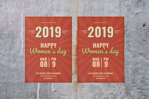 Women's Day Flyer Retro Print Ready in Flyer Templates - product preview 1