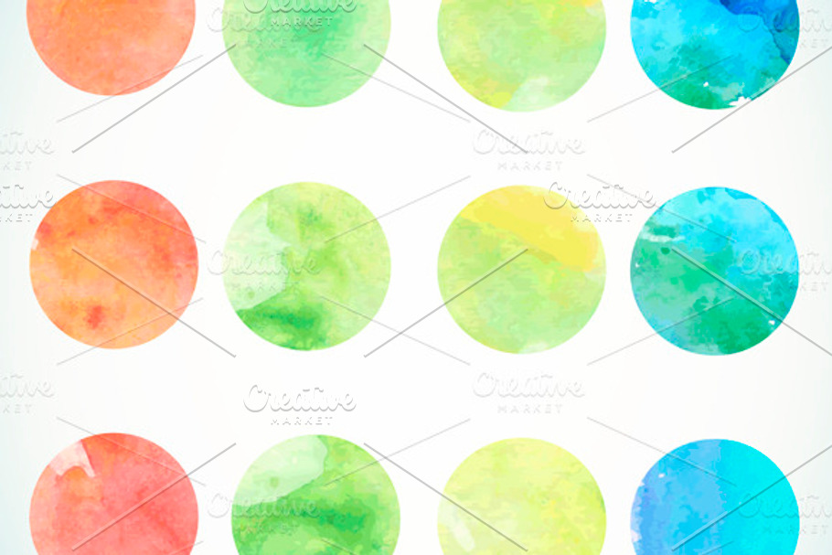 Watercolor circle design elements in Textures - product preview 8