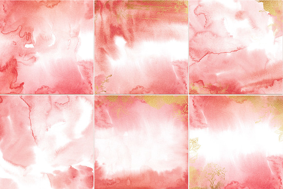 12 Gold & Blush watercolor papers in Textures - product preview 2