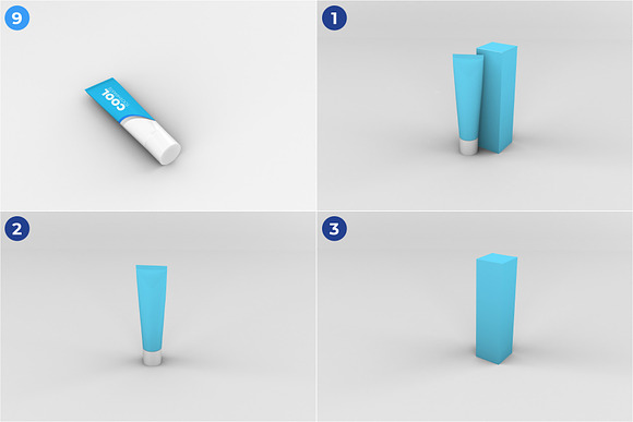 Toothpaste Mockups - 9 Poses in Product Mockups - product preview 3