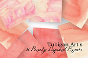 8 Peachy Watercolor Textures