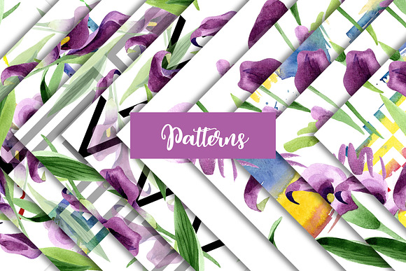 Purple callas Watercolor png in Illustrations - product preview 4