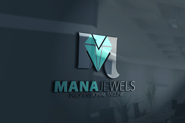 M Letter Diamond Logo