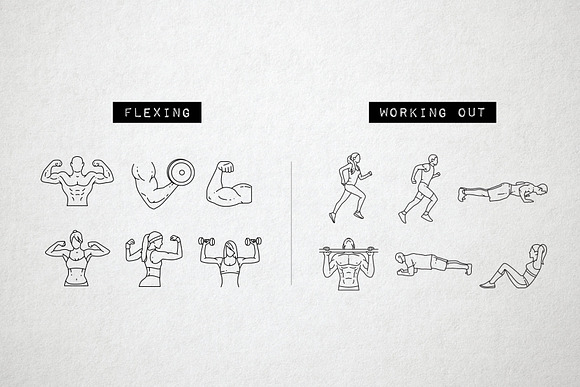 46 Fitness Icons - Exercise, Sports in Sports Icons - product preview 3