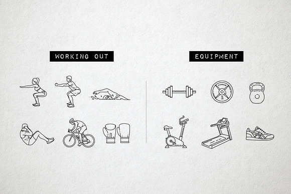 46 Fitness Icons - Exercise, Sports in Sports Icons - product preview 5