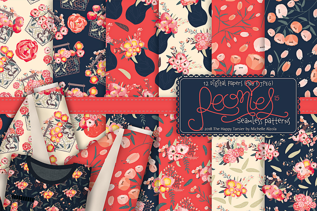 Peonies 015 - Seamless Patterns in Patterns - product preview 8