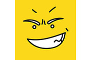 Smile icon template design. Angry