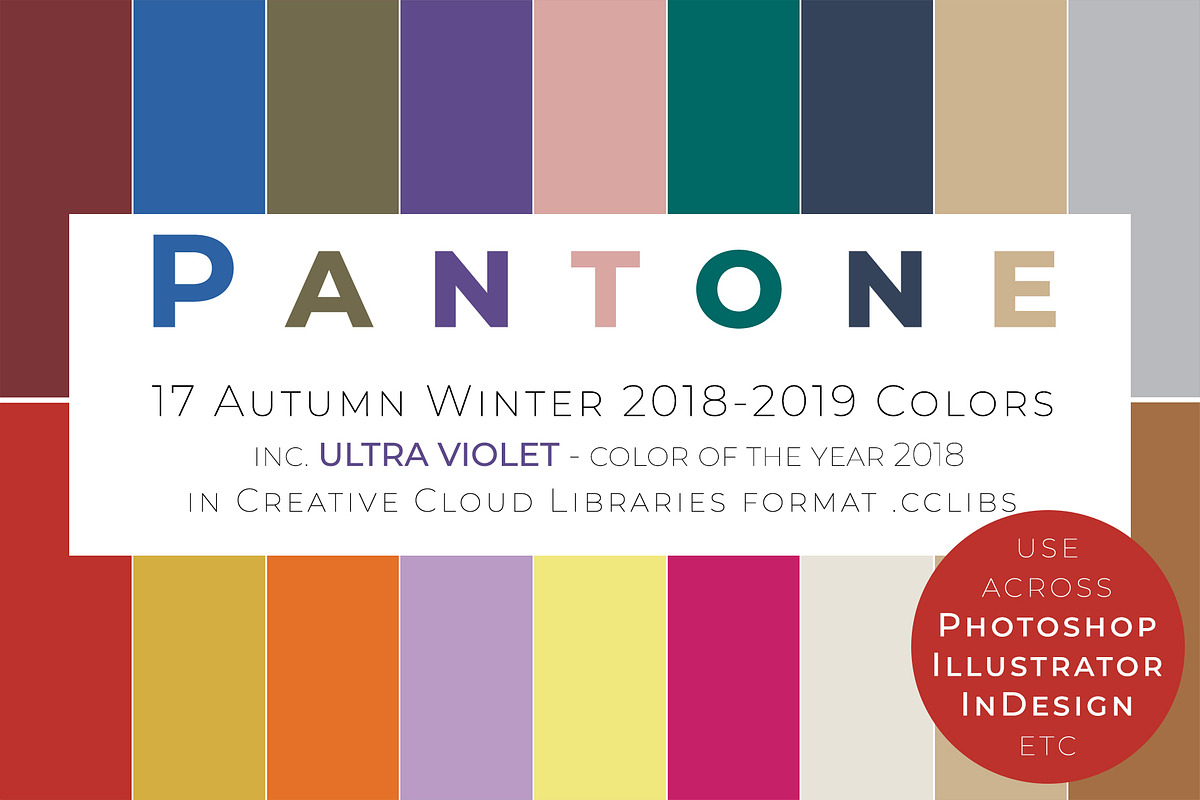 Ultra Voilet in 17 Pantone AW2018-19 in Photoshop Color Palettes - product preview 8