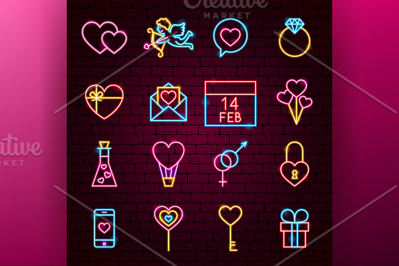 Valentine's Day Neon in Illustrations - product preview 1