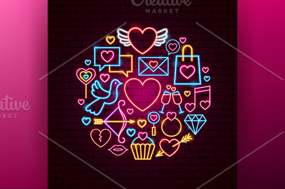 Valentine's Day Neon in Illustrations - product preview 3