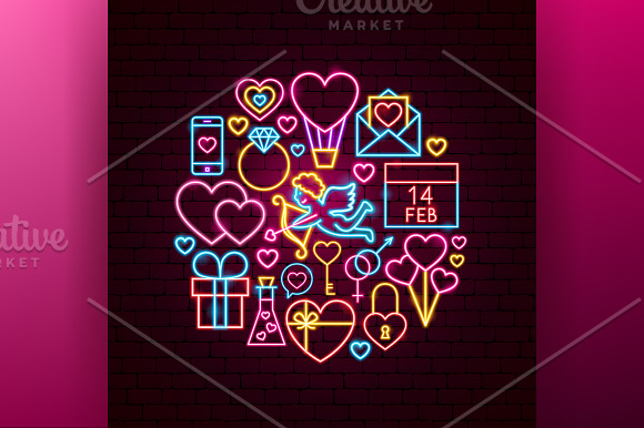 Valentine's Day Neon in Illustrations - product preview 4