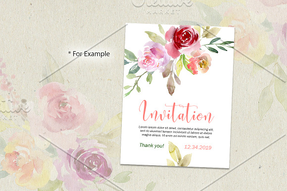 Watercolor Flowers, Bouquets PNG in Illustrations - product preview 3