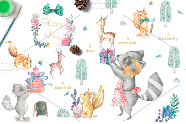 Woodland Party Cute forest animals